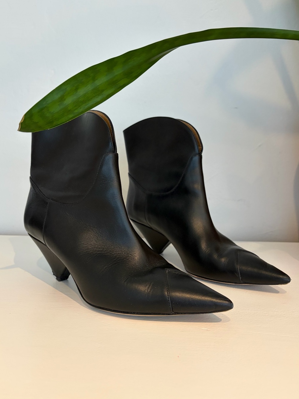 IRO Black Leather Ankle Boots